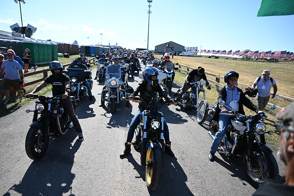 South Dakota Governor Noem, Rod Woodruff and Daymon Woodruff on the Legends Ride