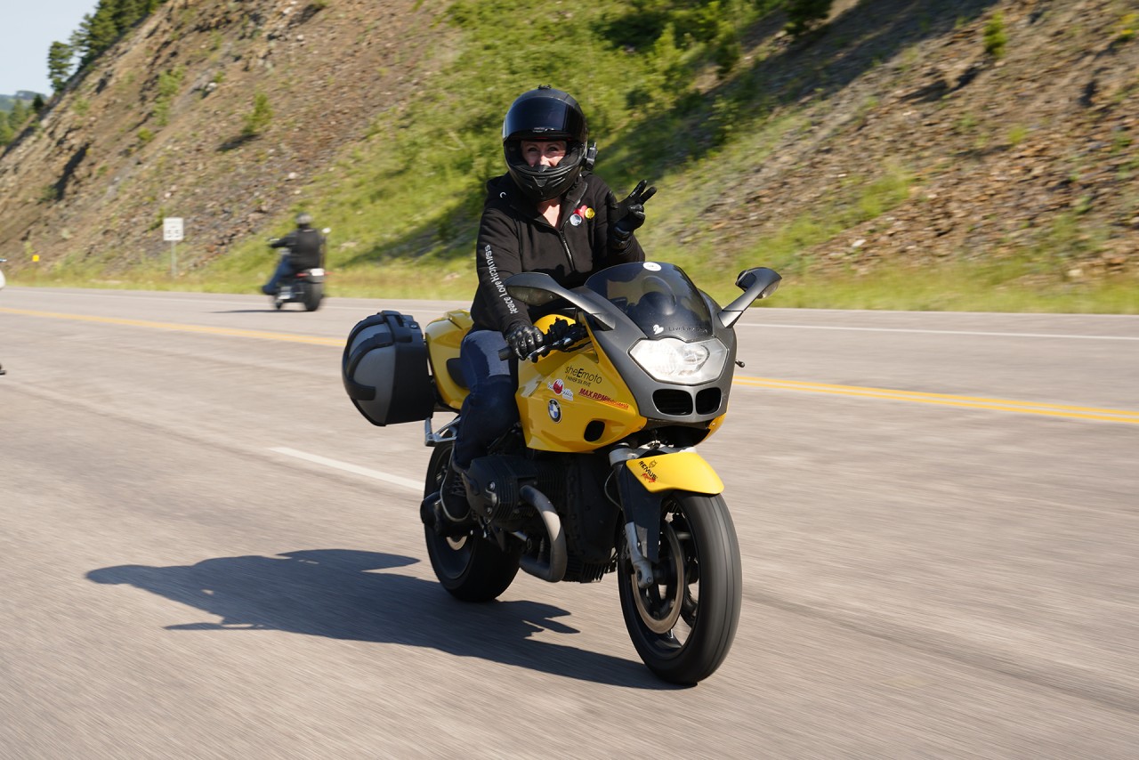 Motorcyclist on the Sturgis Buffalo Chip's Legends Ride